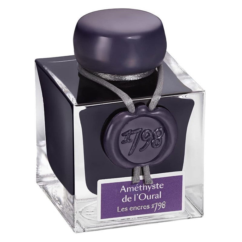 Jacques Herbin J. Herbin 1798 Anniversary Inks - Silver Sheen 50 ml Bottled - Amethyste de L'Oural (Rich Deep Purple Ink) - Image 5